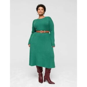 Lane Bryant Rib Sweater A Line Midi Dress Size 10/12 Long Sleeve Holiday Fall